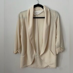 Wilfred Cream Oversized Long Blazer with waterfall front